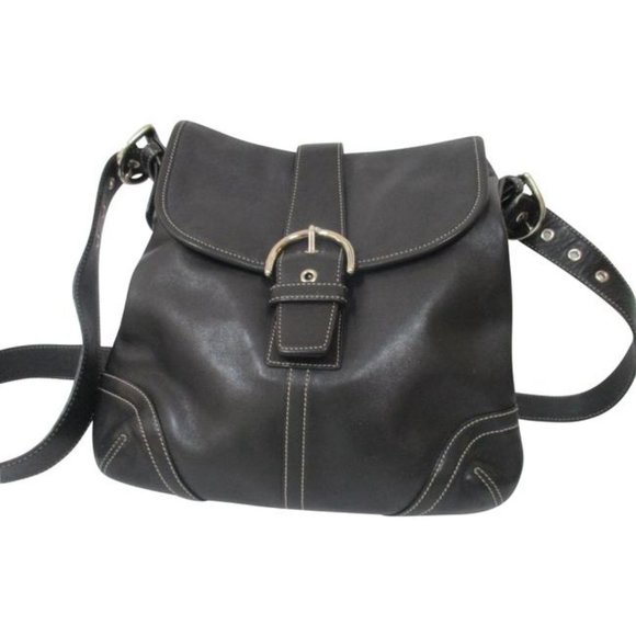 Coach Soho Crossbody Messenger Black Leather Shoulder Bag - Picture 1 of 9